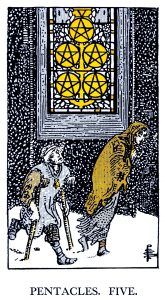 5 Pentacle Tarot card