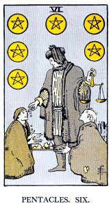 6 Pentacle Tarot card