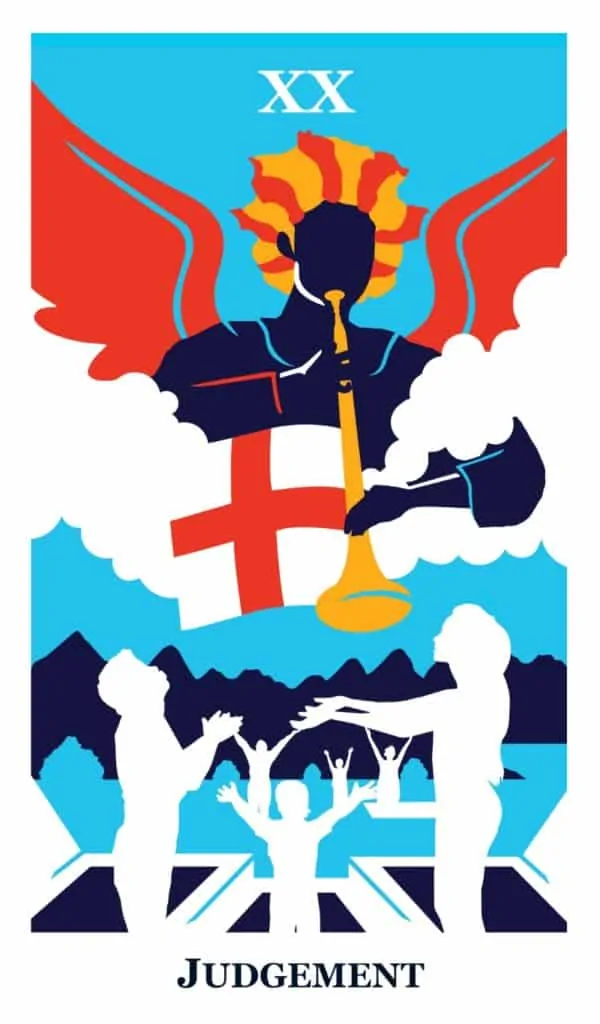 The Judgement card connections to healing crystals, astrology, numerology, chakras, and the elements. 2 Judgment