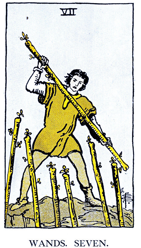 Seven Of Wands Tarot Card Meaning In Tarot Cards Meaning Hidden 