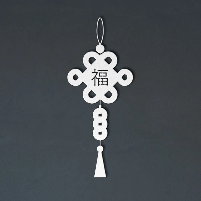 Elevate Your Space: The Magical World of Crystal Home Decor 19 Chinese Metal Wall Art, Chinese Knot Wall Hanging, Chinese New Year Luck Blessing Charm Asian Symbol Wall Art, Feng Shui Wall Decor