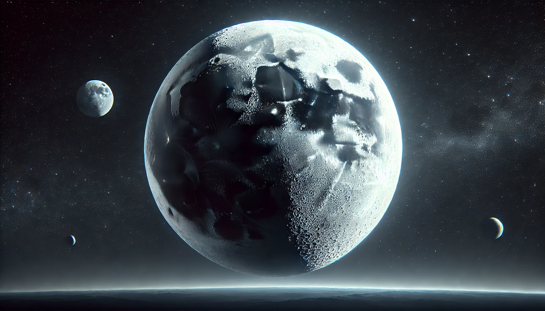 the moon in its Waxing Gibbous phase, with most of the surface illuminated as it approaches full illumination.