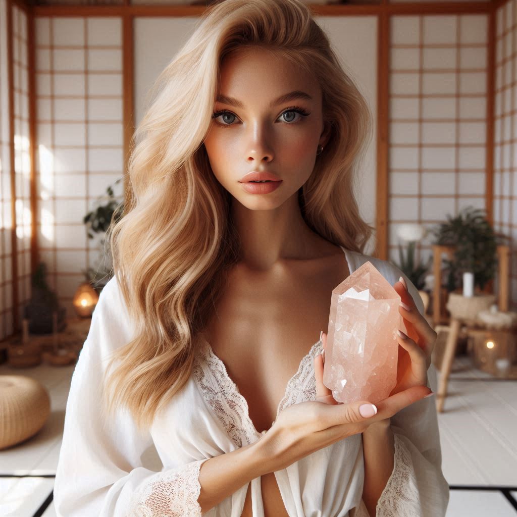 Student holding a crystal
